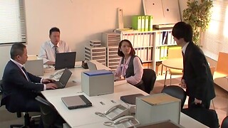 Fucking in someone's skin storage area with clothed Japanese Misaki Kanna